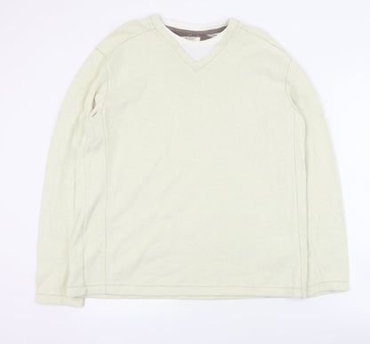 NEXT Mens Beige Round Neck  Cotton Pullover Jumper Size L