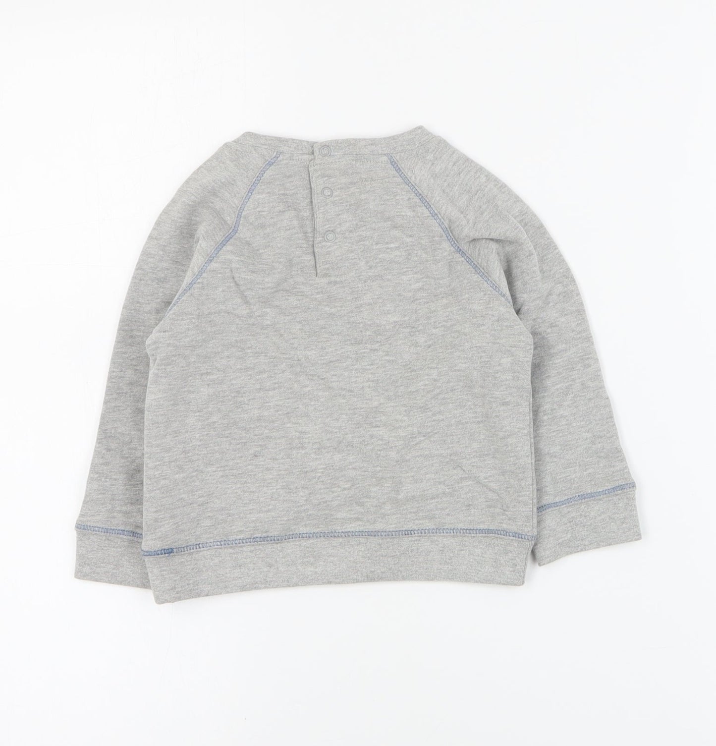 Vertbaudet Baby Grey  Cotton Pullover Jumper Size 12-18 Months  Snap