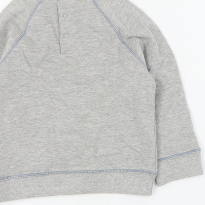 Vertbaudet Baby Grey  Cotton Pullover Jumper Size 12-18 Months  Snap