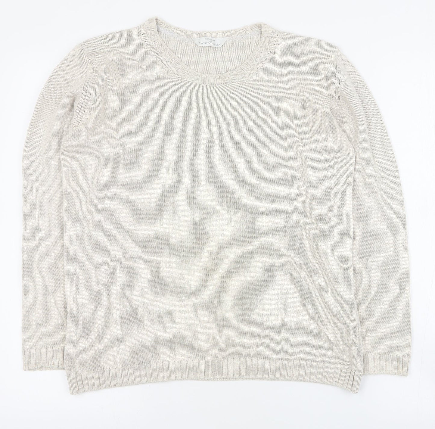 Womens UK Size 10 Marks and Spencer Beige Pullover Jumper