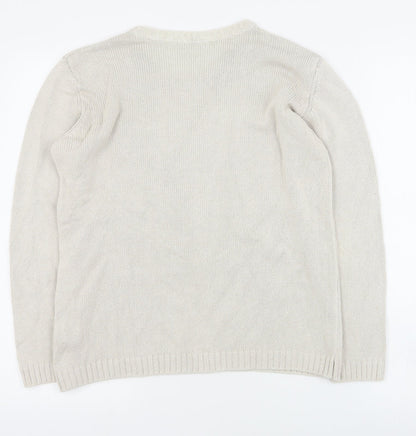 Womens UK Size 10 Marks and Spencer Beige Pullover Jumper
