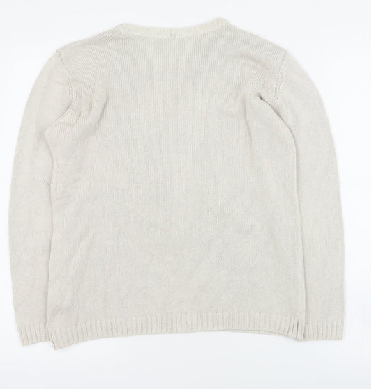 Womens UK Size 10 Marks and Spencer Beige Pullover Jumper