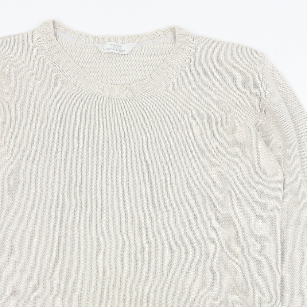 Womens UK Size 10 Marks and Spencer Beige Pullover Jumper
