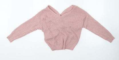 Womens UK Size One Size Preworn Pink Pullover Jumper