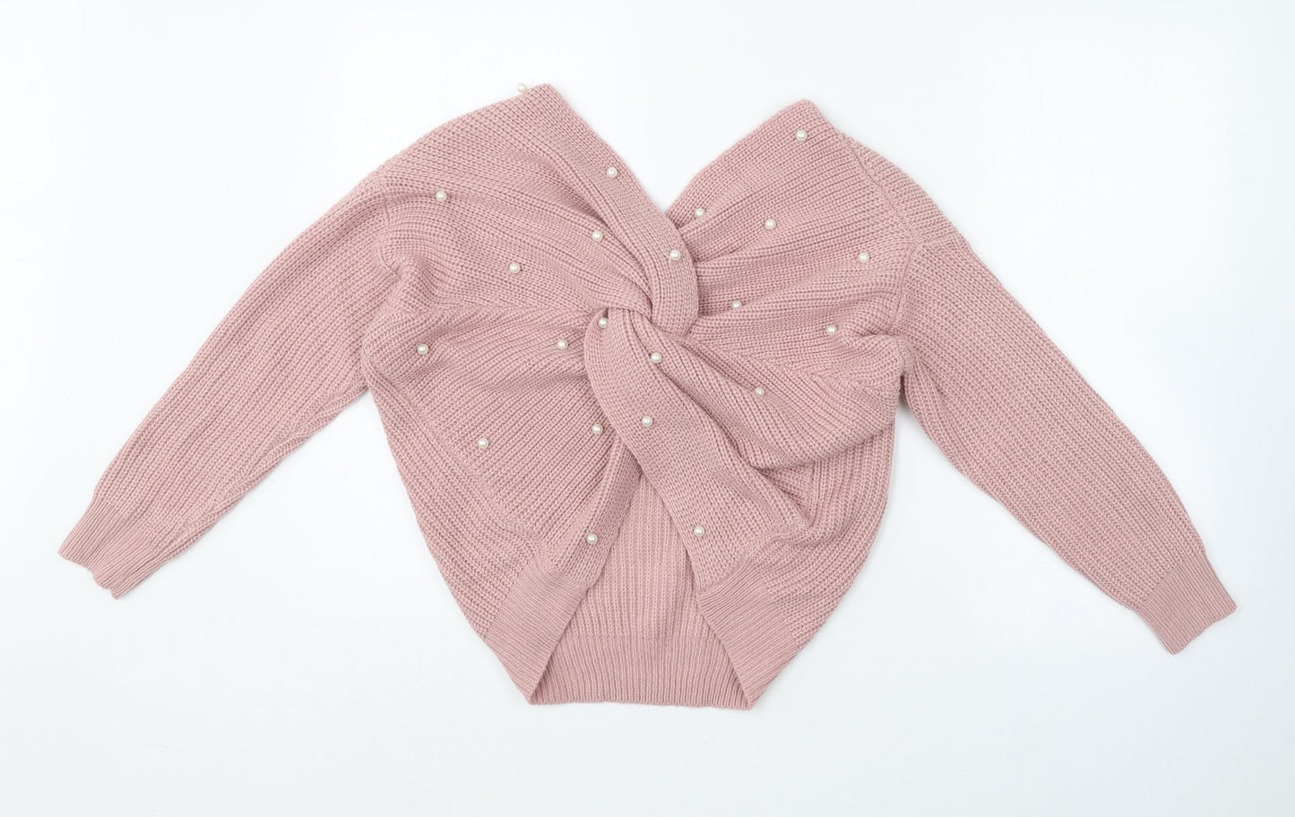 Womens UK Size One Size Preworn Pink Pullover Jumper