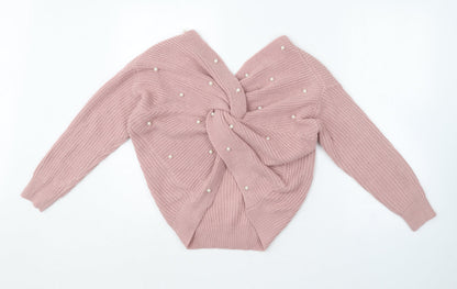 Womens UK Size One Size Preworn Pink Pullover Jumper