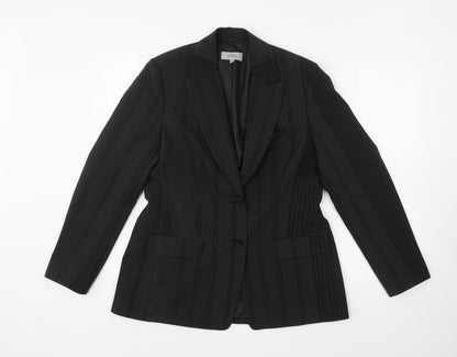 Marks and Spencer Womens Black Striped  Jacket Blazer Size 14
