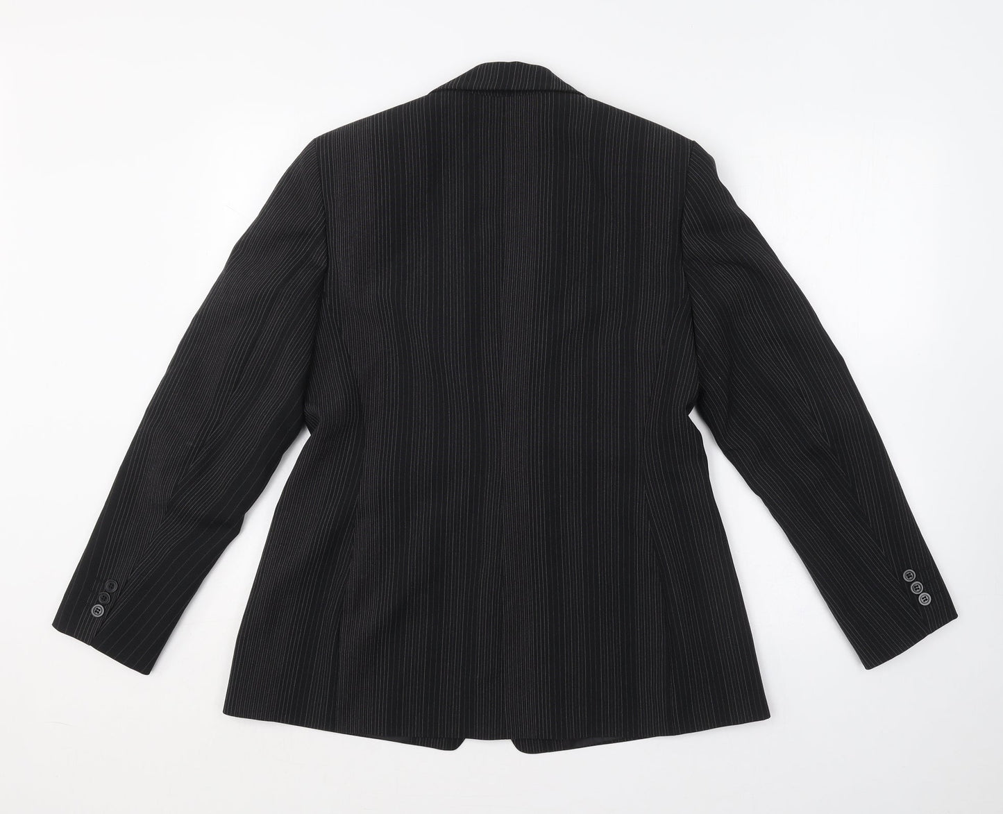 Marks and Spencer Womens Black Striped  Jacket Blazer Size 14