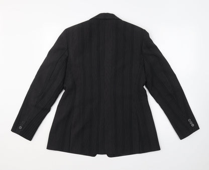 Marks and Spencer Womens Black Striped  Jacket Blazer Size 14