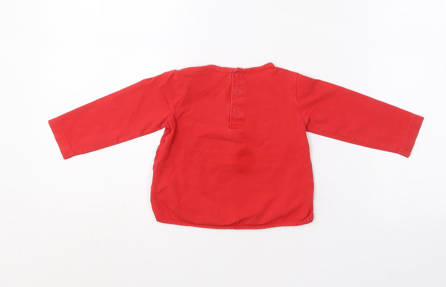 UBS 2 Baby Red  Cotton Basic T-Shirt Size 12-18 Months Round Neck