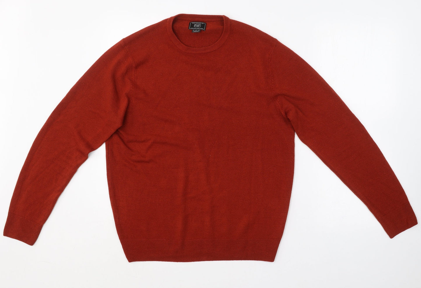 F&F Womens Brown Round Neck  Acrylic Pullover Jumper Size M