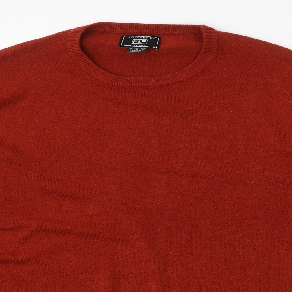 F&F Womens Brown Round Neck  Acrylic Pullover Jumper Size M