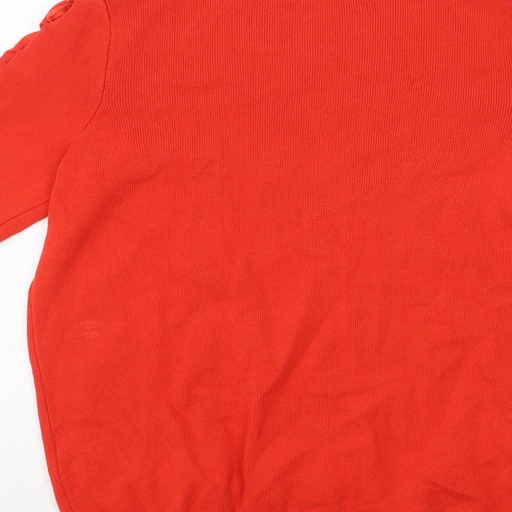 Womens UK Size 8 Soon Red Pullover Jumper