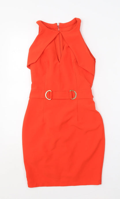 Explosion Womens Red  Polyester Bodycon  Size 36  Round Neck