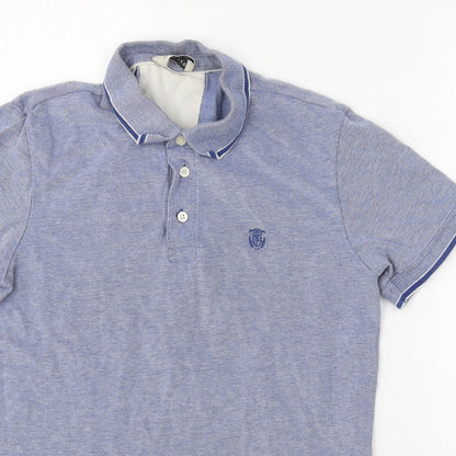 Womens UK Size M Selected Homme Blue Basic Polo