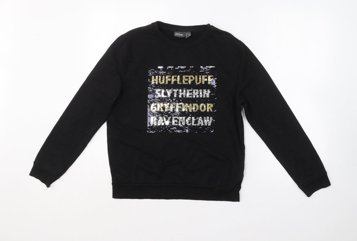 Primark Womens Black  Polyester Pullover Sweatshirt Size 6   - Harry Potter