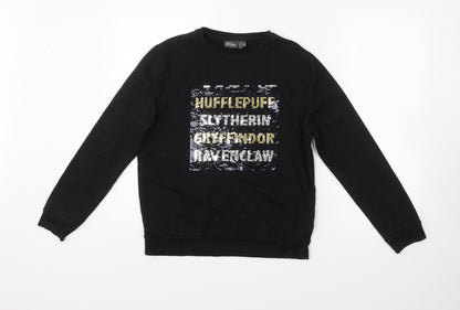 Primark Womens Black  Polyester Pullover Sweatshirt Size 6   - Harry Potter