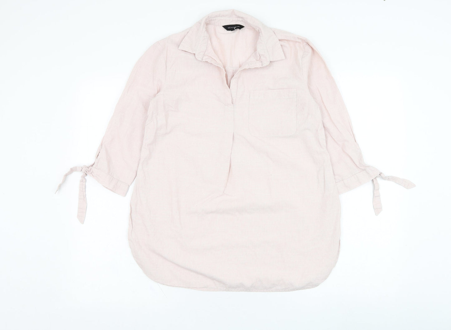 Womens UK Size 8 New Look Pink Basic Blouse