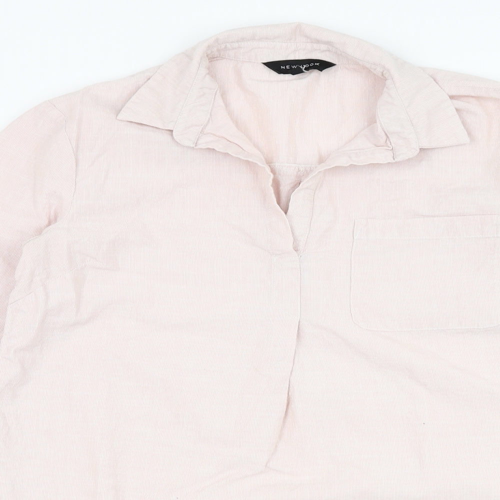 Womens UK Size 8 New Look Pink Basic Blouse