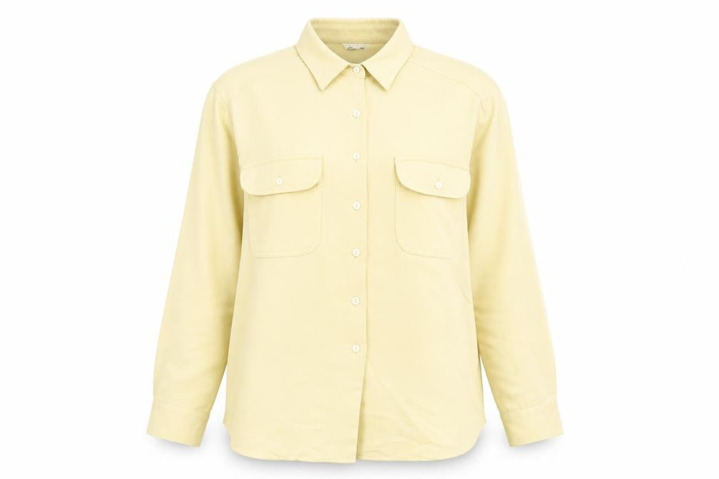 Womens UK Size 10 BHS Yellow Basic Button-Up