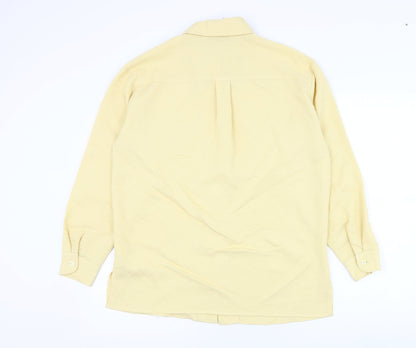 Womens UK Size 10 BHS Yellow Basic Button-Up