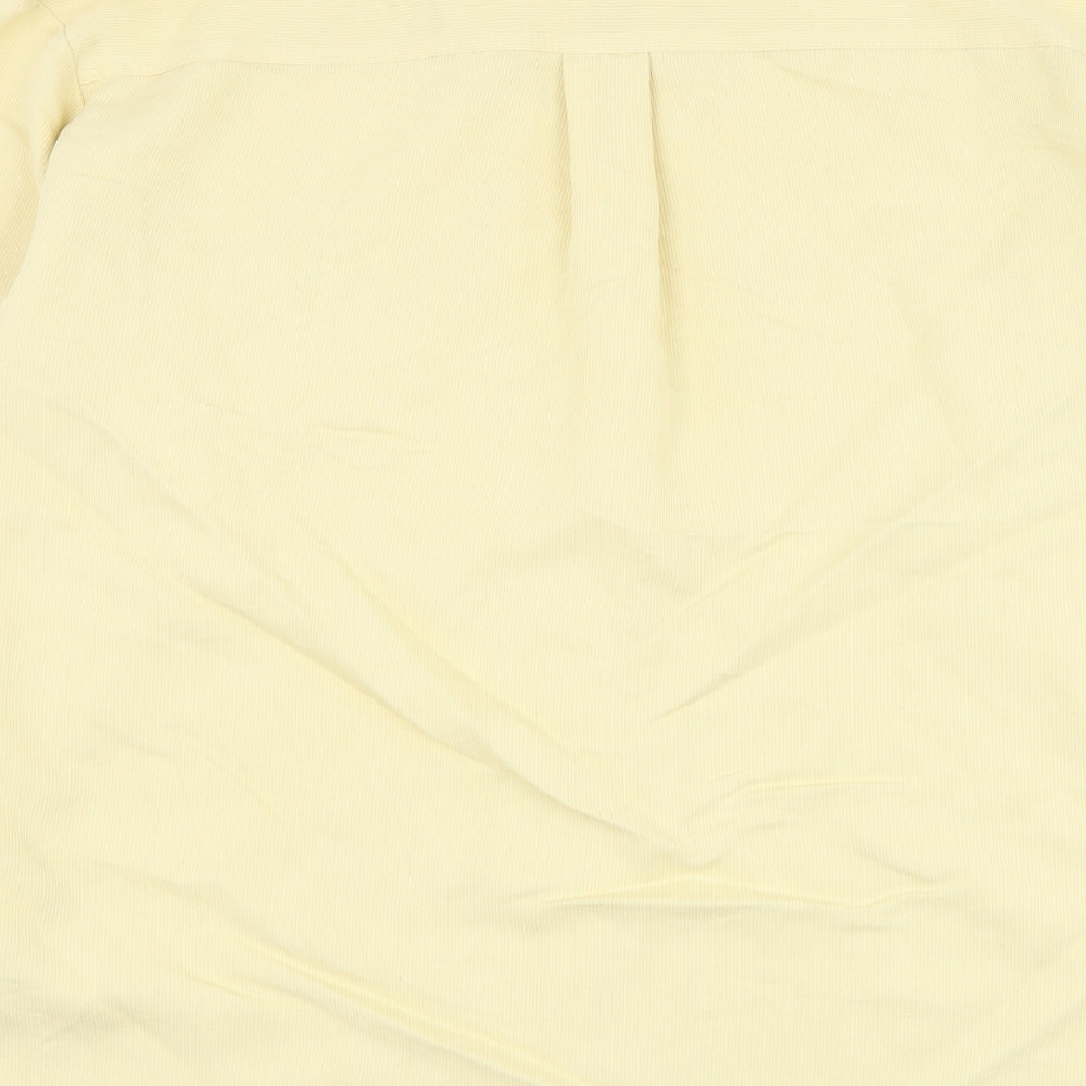 Womens UK Size 10 BHS Yellow Basic Button-Up