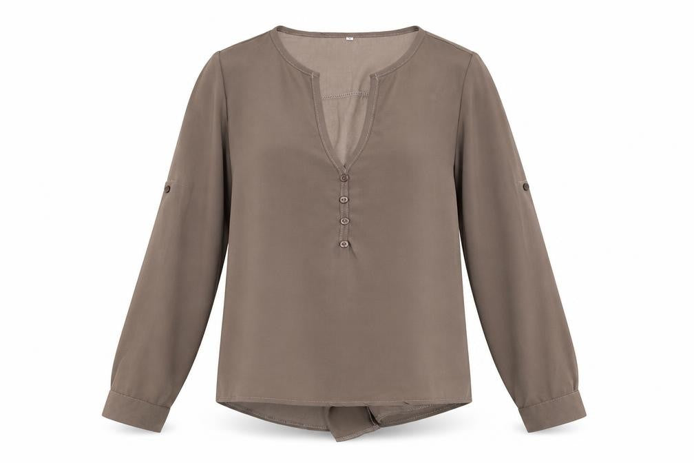 Womens UK Size S Preworn Brown Basic Blouse