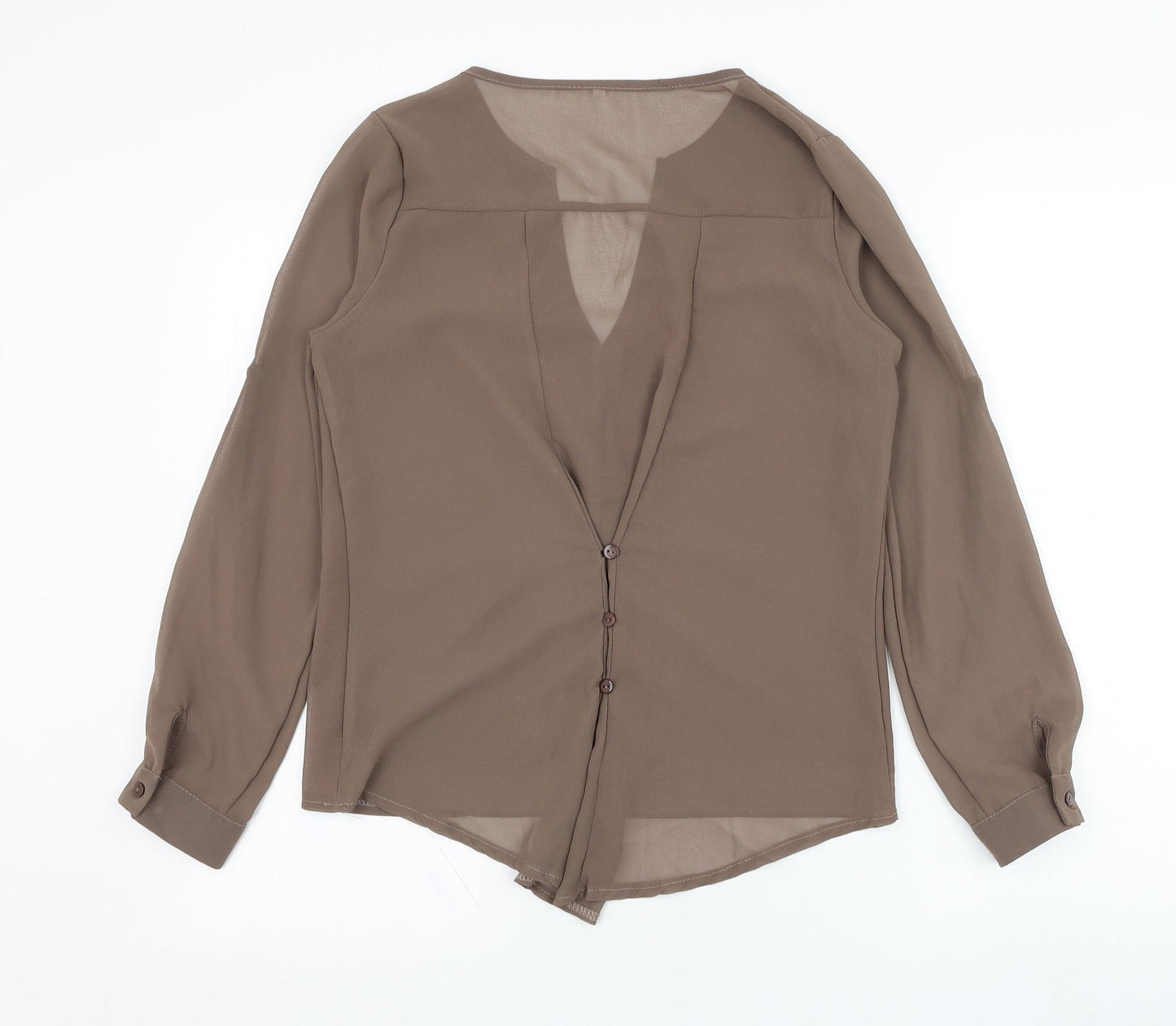 Womens UK Size S Preworn Brown Basic Blouse