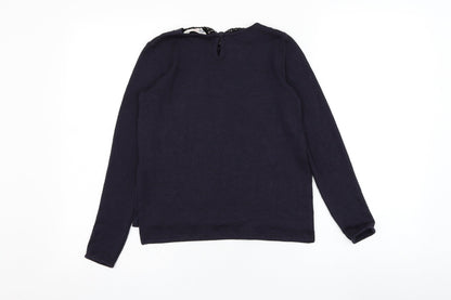 H&M Girls Blue Collared  Polyester Pullover Jumper Size 9-10 Years  Pullover