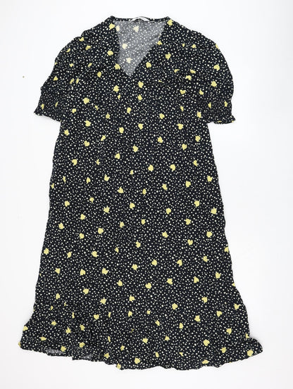 Dorothy Perkins Womens Blue  Viscose Trapeze & Swing  Size 12  V-Neck Pullover