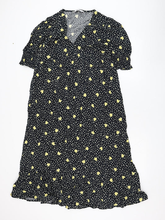 Dorothy Perkins Womens Blue  Viscose Trapeze & Swing  Size 12  V-Neck Pullover