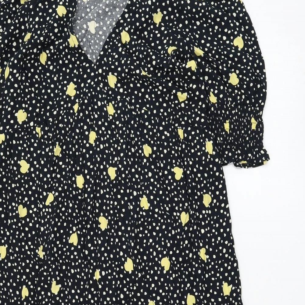 Dorothy Perkins Womens Blue  Viscose Trapeze & Swing  Size 12  V-Neck Pullover