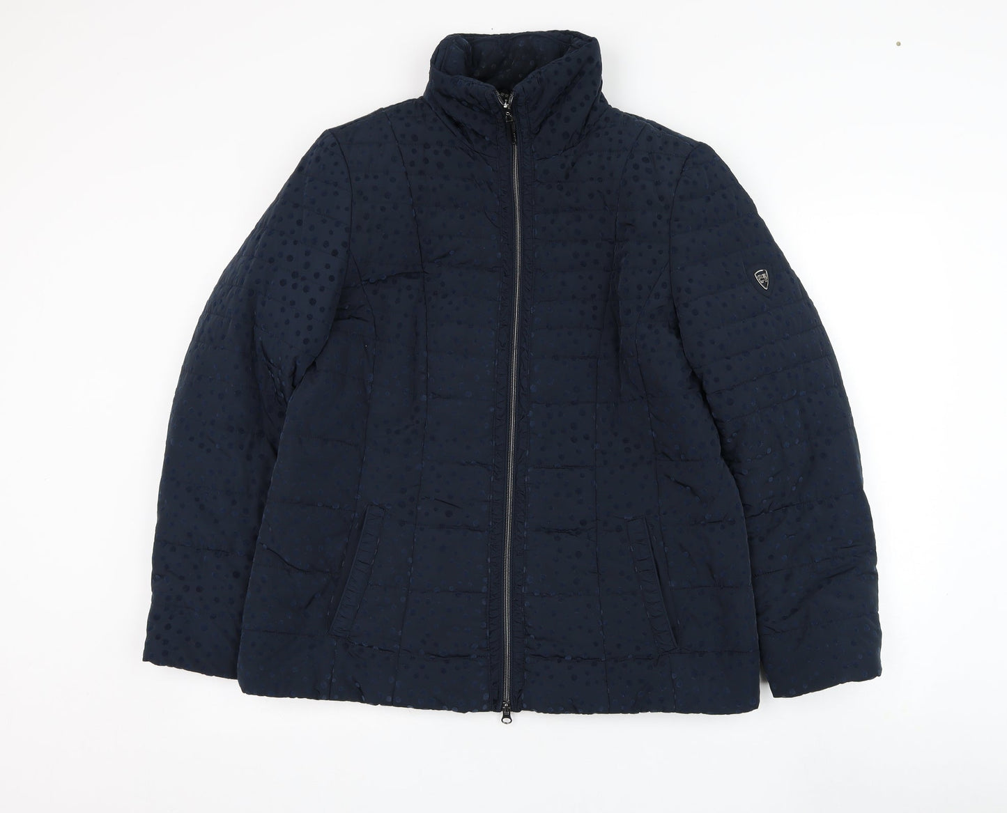 Barbara Lebek Womens Blue   Puffer Jacket Coat Size 14  Zip