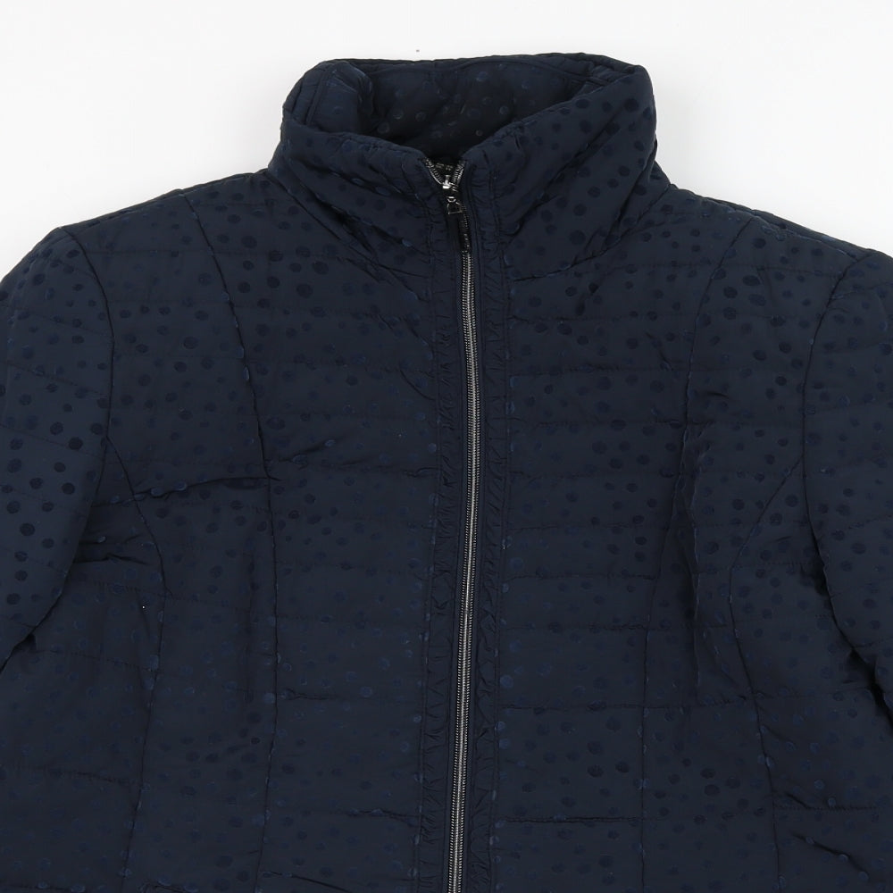 Barbara Lebek Womens Blue   Puffer Jacket Coat Size 14  Zip