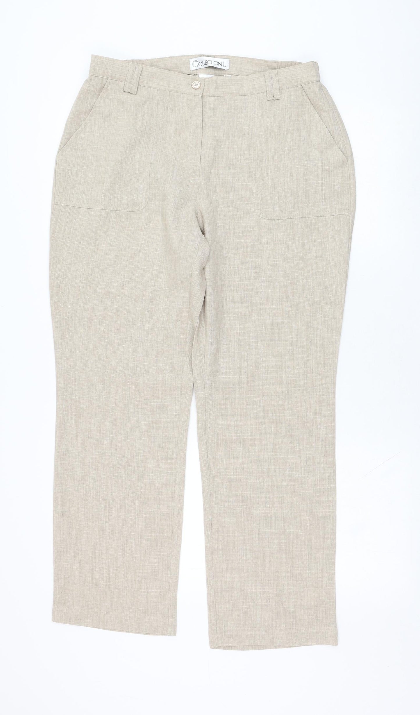 Womens UK Size 14 Collection Regular Fit  Beige Trousers