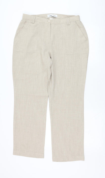 Womens UK Size 14 Collection Regular Fit  Beige Trousers