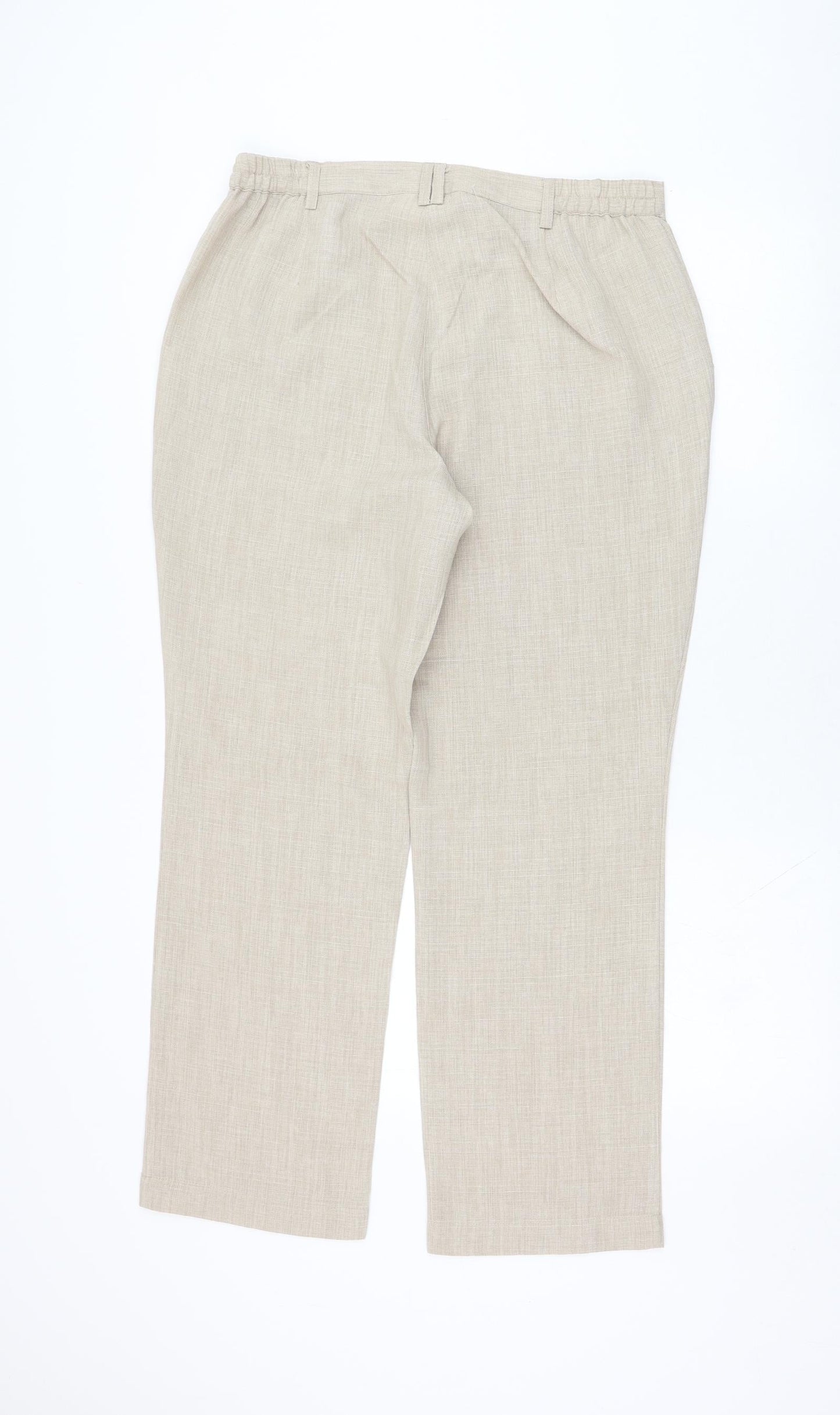 Womens UK Size 14 Collection Regular Fit  Beige Trousers