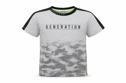 Pep&co Boys Grey  Cotton Basic T-Shirt Size 7-8 Years Round Neck Pullover - Generation