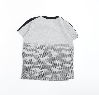 Pep&co Boys Grey  Cotton Basic T-Shirt Size 7-8 Years Round Neck Pullover - Generation