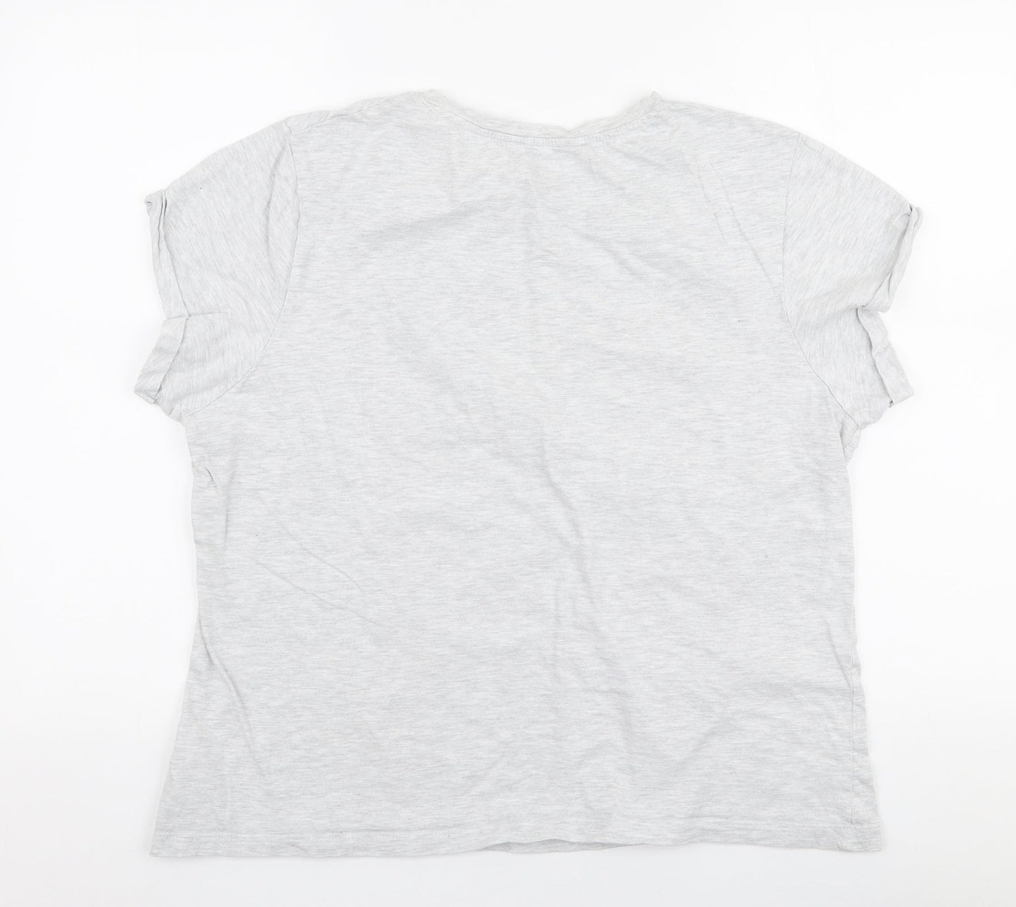 Primark Womens Grey  Cotton Jersey T-Shirt Size L Round Neck - Disney Mickey Mouse