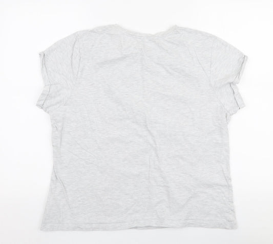 Primark Womens Grey  Cotton Jersey T-Shirt Size L Round Neck - Disney Mickey Mouse