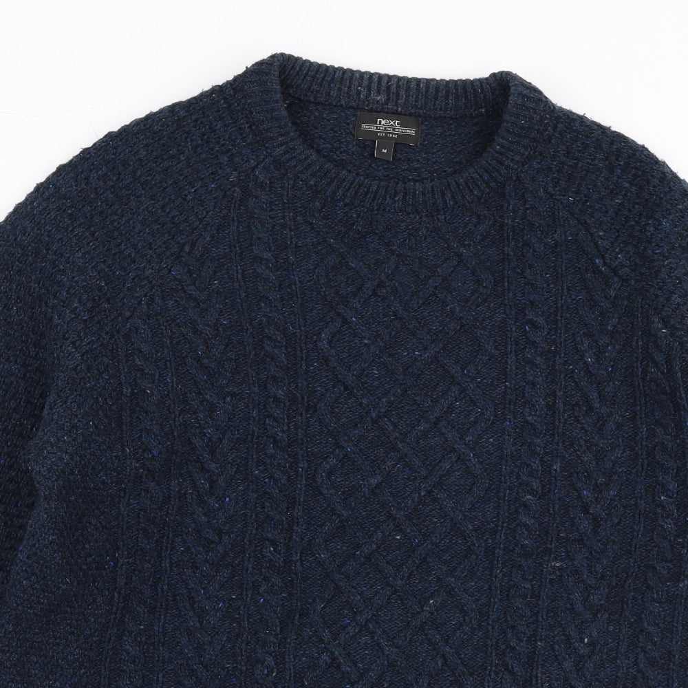Next  Mens Blue Round Neck  Acrylic Pullover Jumper Size M