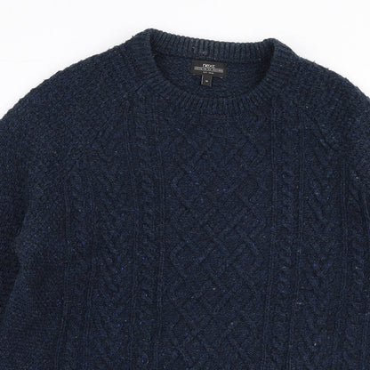 Next  Mens Blue Round Neck  Acrylic Pullover Jumper Size M