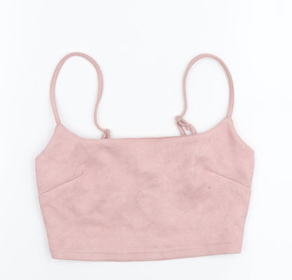 Womens UK Size 8 Naanaa Pink Cropped Tank