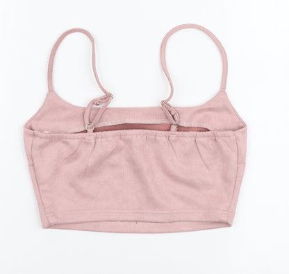 Womens UK Size 8 Naanaa Pink Cropped Tank