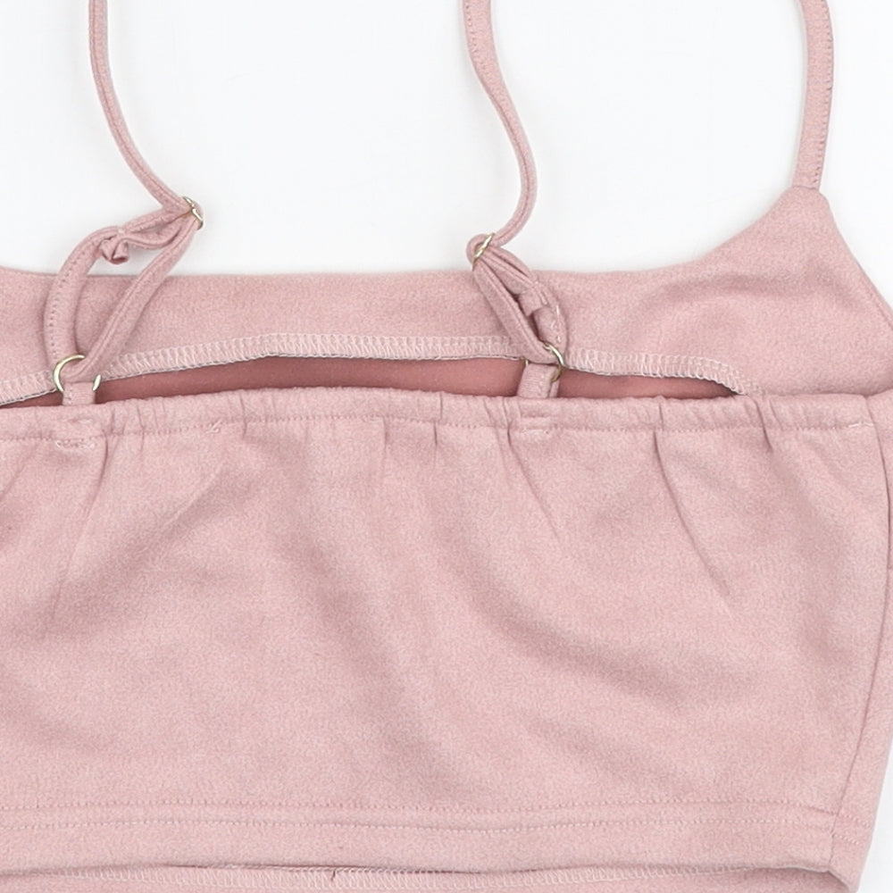 Womens UK Size 8 Naanaa Pink Cropped Tank