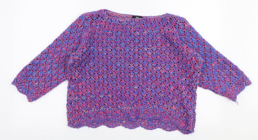 Womens UK Size S M&Co Multicoloured Pullover Jumper