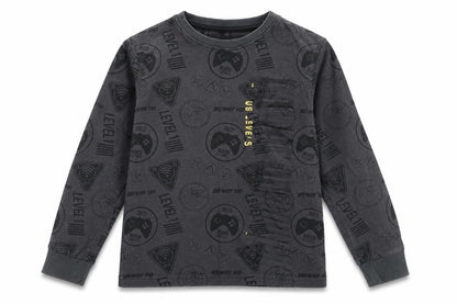 NEXT Boys Grey  100% Cotton Jersey T-Shirt Size 6 Years Round Neck Pullover - Gaming