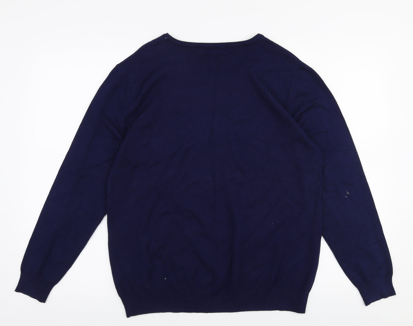 Autonomy Womens Blue Round Neck  Viscose Pullover Jumper Size M