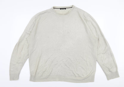 George Mens Grey Round Neck  Acrylic Pullover Jumper Size L